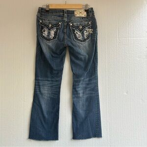 Miss Me Signature Mid Rise Easy‎ Boot Embellished Women's Jeans Size 27
